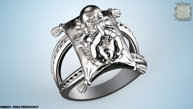 anello di gravidanza pezzo componente la scultura elemento oro argento plastica figura baby bebe 3d print model - Mito3D