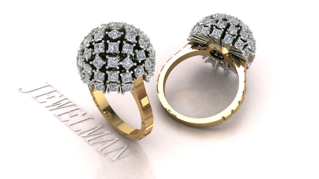 squillare Principessa anelli gioielleria oro stampabile diamante brillante modello gioielliere Fidanzamento ametista 3D print model - Mito3D