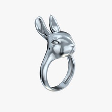 ring rabbit v1 hare coney puss 3d model printing printable cnc stl obj 3dm jewelry jewel jewellry gold silver design diy 3d print model - Mito3D