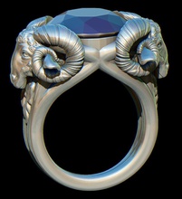 anello di ram uomo aries pecore carne montone gioielliere gioiello gemma cnc 3d la stampa accessorio oro argento 3d print model - Mito3D