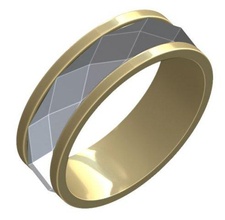 ring romb free gold silver jevellery wedding 3d print model - Mito3D