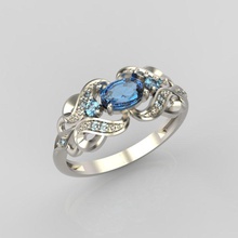 anello di zaffiri e diamanti gioielli gioiello anelli zaffiro lg oro argento gemme gemma fidanzamento per osservare 3d print model - Mito3D