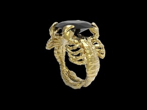 ring scorpion gold jewerly stl stereolithography jewellery 3d print model - Mito3D