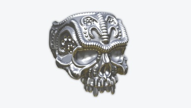 anillo craneo la joyería los anillos ringskull skullring el cráneo jewelri scull 3d print model - Mito3D
