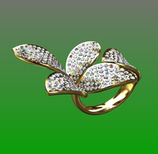ring secret garden rings gold diamonds jewelry 3d print model - Mito3D