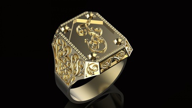 Ring Zeichen Schmuck Gold Silber druckbar cnc cncmachining Mode Schönheit wertvoll manring 3d print model - Mito3D