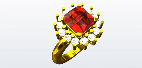 taille de la bague 14 rhino l'anneau stl 3dm toprint bijoux abs pla 3d print model - Mito3D