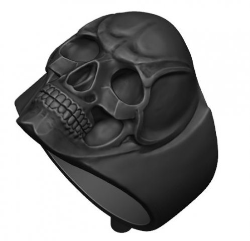 anillo cráneo oro plata joyería joya 3D print model - Mito3D