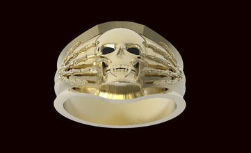 anillo de calavera cráneos el cráneo joya la joyería exóticos obj stl 3d print model - Mito3D