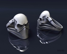 anello teschio cranio oro argento gioiello gioielli benda biker 3d cnc stl la stampa di modello maschio uomo sigillo 3d print model - Mito3D