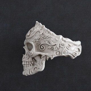 anel crânio argolas joalheria pingente ouro escultura 3d print model - Mito3D