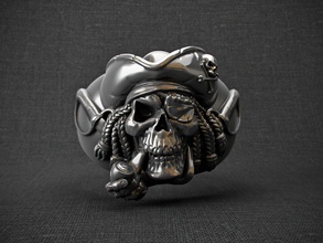 squillare cranio pirata 3d stampa modello in anelli 3dexport 3d print model - Mito3D