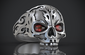 squillare cranio mascella 3d stampa modello in anelli 3dexport 3dprinting osso gioielleria stampabile argento sterlina 3d print model - Mito3D