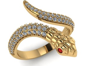 ring snake 3d print model in rings 3dexport gold jewelry 3d print model - Mito3D
