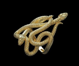 bague serpent vipère sonnette poison cobra python anaconda boa imprimante miniatures figurines or argent bijoux anneaux 3d print model - Mito3D