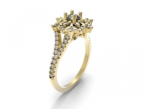 anello fiocco di neve gioielli gioiello rhino3d 3dmodel 3dprint anelli oro argento 3d print model - Mito3D