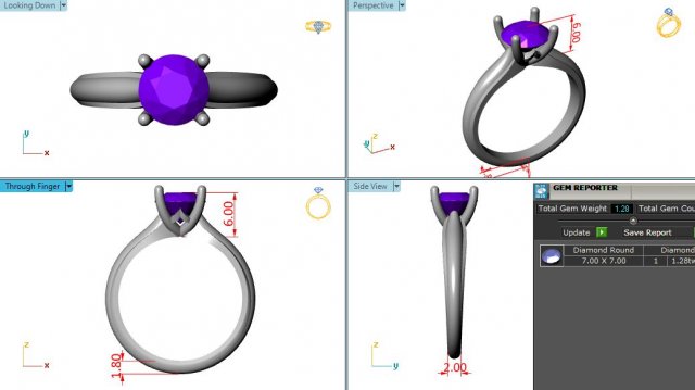 anillo solitario 01 3d impresión modelo anillos compromiso licuadora matriz joyeria joya joyería animación imprimible imprimir oro plata 3D print model - Mito3D
