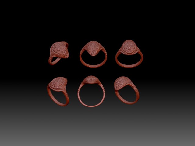 anillo espacio Tortuga anillos 3dprint Moda 3D print model - Mito3D