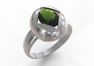 anillo de corte cuadrado ovalado gem9x7mm oval square la esfera oro joyería 3d print model - Mito3D