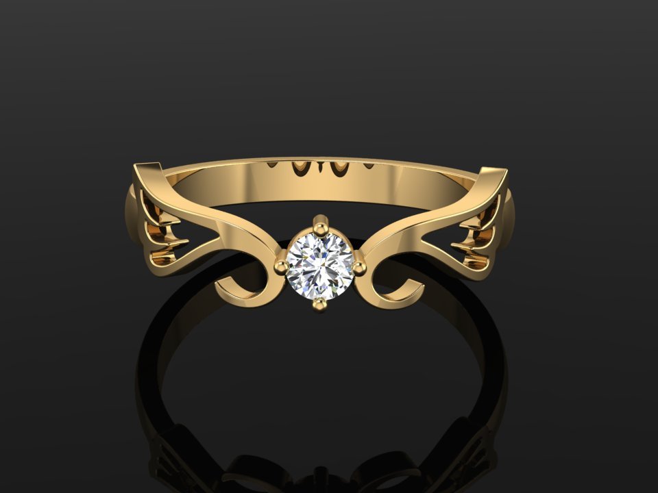 ring style diamond wedding gold uniq woman jewelry 3D print model - Mito3D
