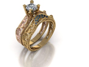 anillo mellizos ultra visión 3d impresión modelo in anillos 3dexport oro plata joyería joya 3d print model - Mito3D