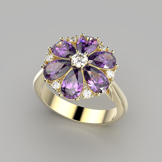 anillo v3 anillos diseño joyería oro fasion moda printing 3d piedra preciosa belleza imprimible joyeria stl obj gold ring 3d print model - Mito3D