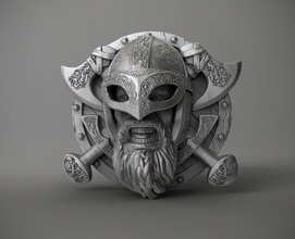 anillo vikingo 3d impresión modelo in anillos 3dexport vikingos jabalina 3d print model - Mito3D
