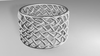 ring weaving silver jewelry 3d print model - Mito3D