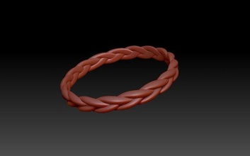 ring weaving 3d print model in rings 3dexport pigtail pigtails jewelry 3d print model - Mito3D