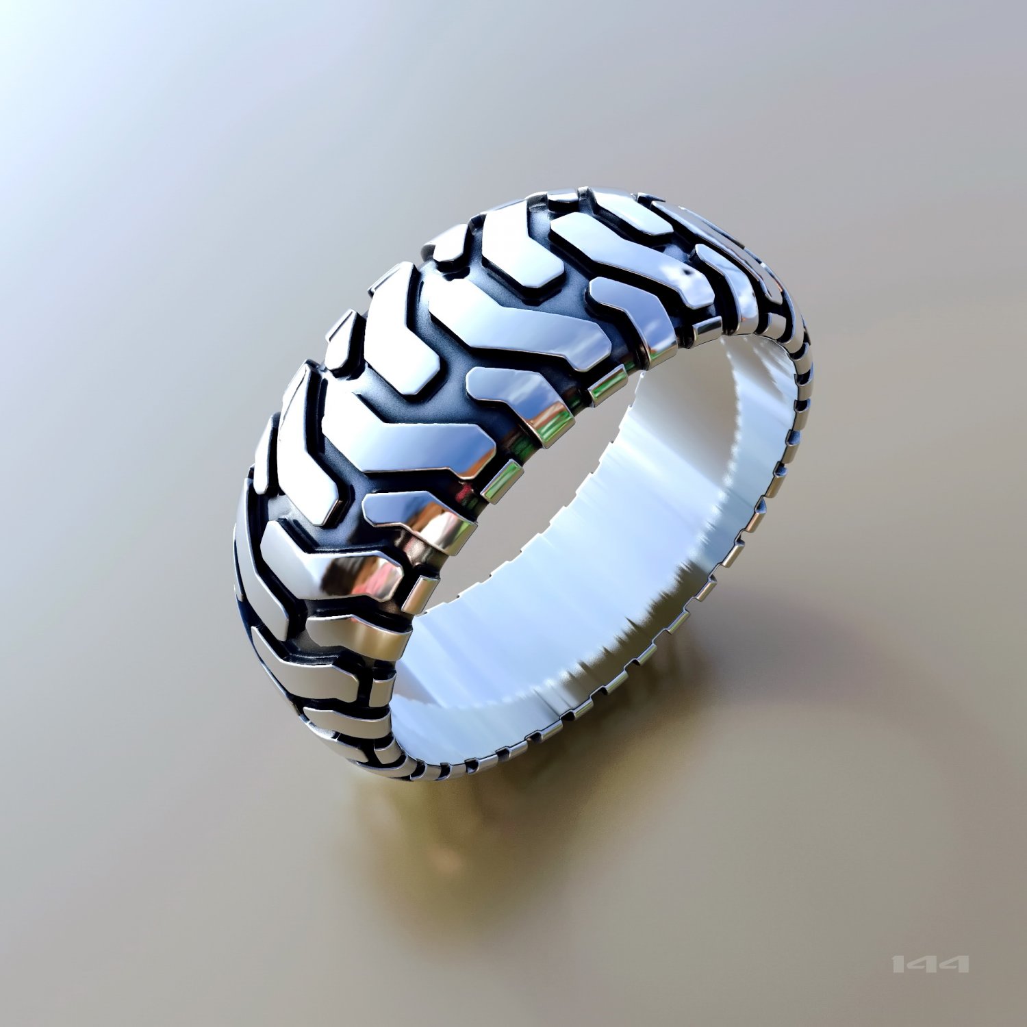 yüzük tekerlek altın Gümüş sırt lastik süsler takı kuyumcu 3d model cnc baskı 3D print model - Mito3D