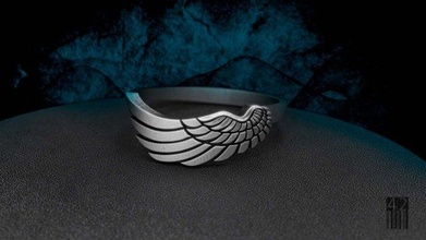 anillo ala 3d impresión modelo in anillos 3dexport joyería mujer ángel cera cnc diseño estilo 3d print model - Mito3D