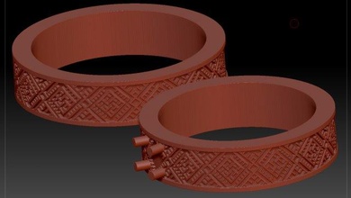 anillos 3d impresión modelo in 3dexport joyería ornamento céltico geométrico 3d print model - Mito3D