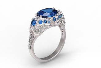rings 47 gold diamond ring jewelry ruby sapphire emerald valentines wedding jewellery 3d print model - Mito3D