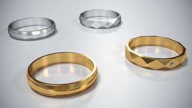 Ringe facettiert Linien 3d drucken Modell Ring Schmuck Engagement Gold druckbar Diamant Mode Silber 3d print model - Mito3D