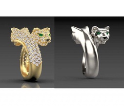 rings panther ring gold silver earrings jewelry luxury platinum gem bracelet panthera panter pantera tiger 3d print model - Mito3D