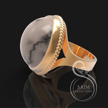 rings oval cabochon 3d print model in 3dexport gem jewelry jewel ring gold 3dmodel 3dprint printable prototype 3djewel 3dwax wax 3dprintmodel printjewel 3dring flower cabochons 3d print model - Mito3D