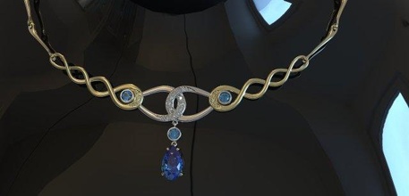 rings stones vvv pendant neck gold style design exclusive print 3d print model - Mito3D
