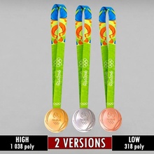 rio olympic medal sport pack 3d model in awards 3dexport championships champions winner medals trophy award summer games athletic athletes gold silver bronze stadium ceremony 3d print model - Mito3D