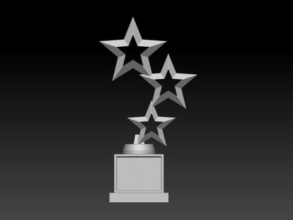 Aumentar Estrela prêmio 3 personalizadas troféu 3d impressão escultura 3d print model - Mito3D