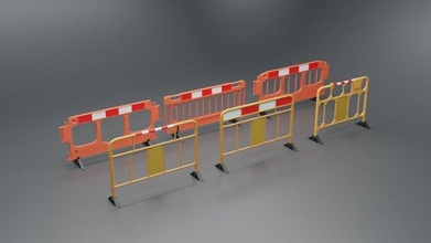 road barriers - 6 barrier security alert furniture lock tool marking models 3d print model - Mito3D