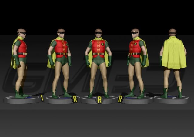 pettirosso 1966 burt ward 3d stampa modello in uomo 3dexport reparto 60s tv dc 3D print model - Mito3D