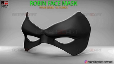 robin face mask - titans season 3 dc comics cosplay 3d print model in toys 3dexport red hood redhood helmet costume halloween knight super heros 2021 redhoodmask ss3 season3 games 3d print model - Mito3D