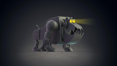 robo köpek yonga dale 3d yazdır model in hayvanlar 3dexport kömür robot kostüm oyunu 3dprint 3dprinting toon karakter hayvan robotik deli karikatür profesör kedi oyuncak çocuk 3d print model - Mito3D