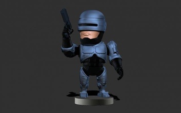 robocop Chibi robot film kahraman süper 80s aksiyon action figure figürü silahlar polis 3d print model - Mito3D