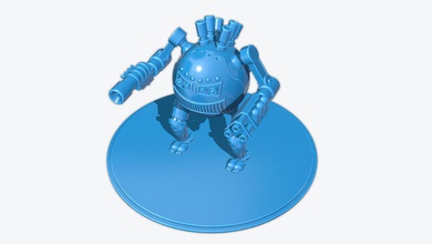 robot de bola el cañón militar arma fuego lanzador armamento sin estallar mech robótica las miniaturas sci fi gratuita figuritas 3d print model - Mito3D