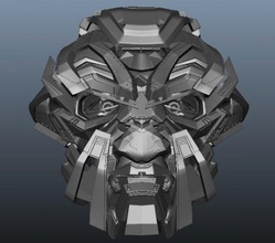 Roboter Kopf Transformer Ratsche Transformator sc fi Charakter 3d print model - Mito3D