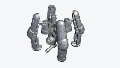 robot torreta 3d impresión modelo in sci fi 3dexport cañón militar arma fuego lanzador artillería mech robótico miniaturas ciencia figuritas ficción 3d print model - Mito3D