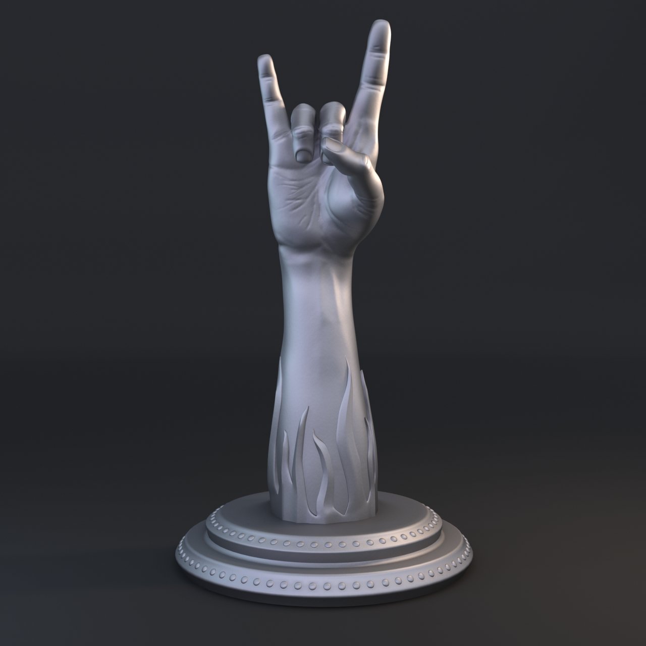 rock music gesture hand man people arm metal fingers anatomy 3D print model - Mito3D