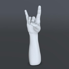roccia musica gesto 3d stampa modello in figurine 3dexport mano metall braccio anatomia dita 3d print model - Mito3D