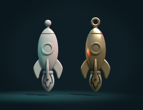 rocket bas-relief 3d print model in pendants 3dexport space science pendant charm jewelry bitcoin crypto spaceship 3d print model - Mito3D